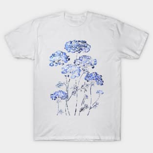 abstract queen anne's lace blue T-Shirt